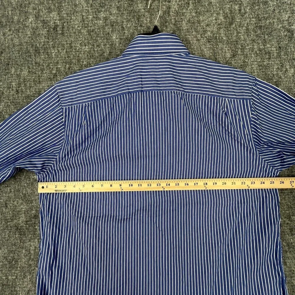 BANANA REPUBLIC SHIRT MENS XL BLUE‎ STRIPED BUSINESS FORMAL LONG-SLEEVE TOP